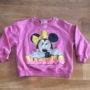 Zara x Disney Pink and Yellow Minnie Mouse Kids Sweatshirt